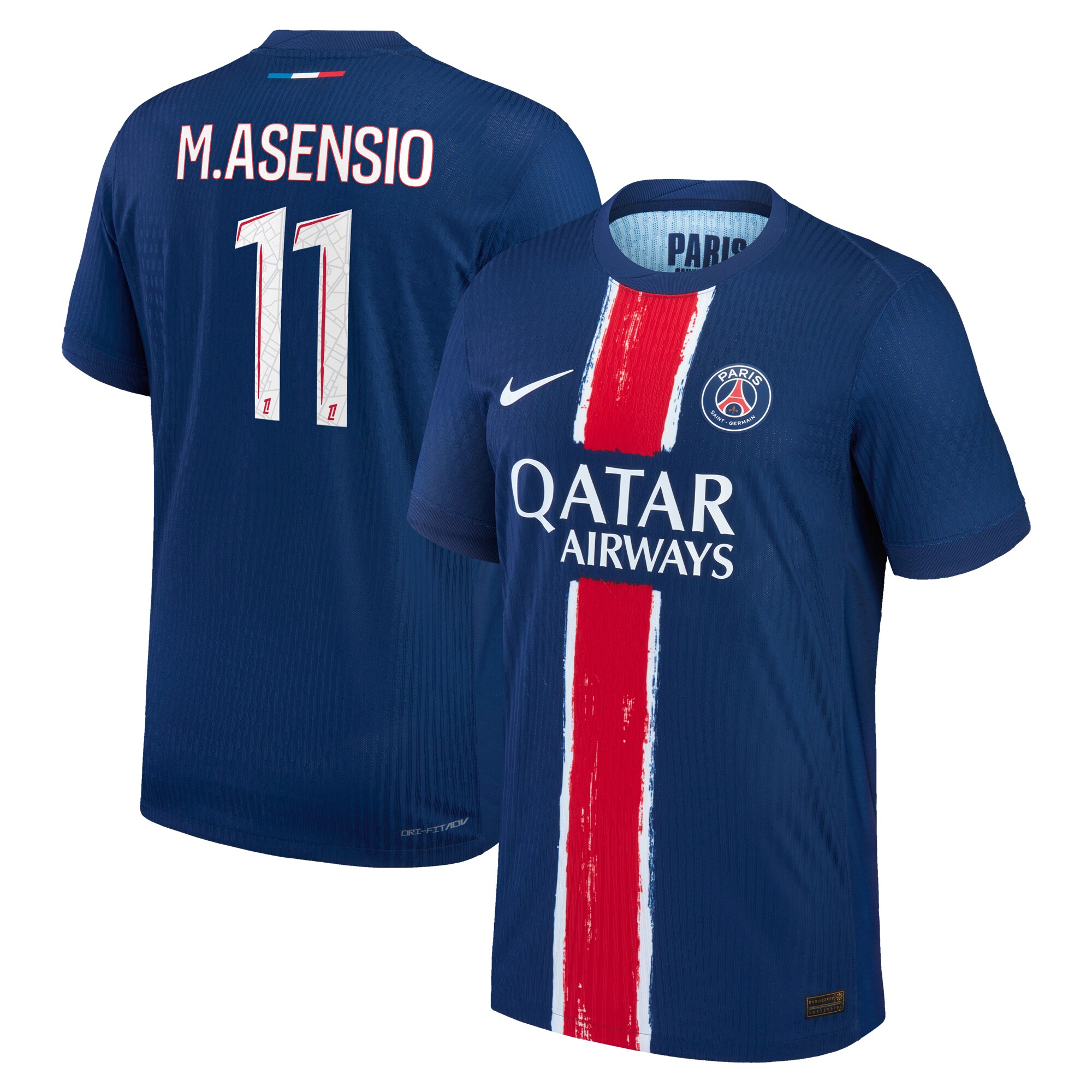 psg nike dri-fit adv home match shirt 2024-25 with m.asensio 11 printing Kits Collection | Shop PSG Gear