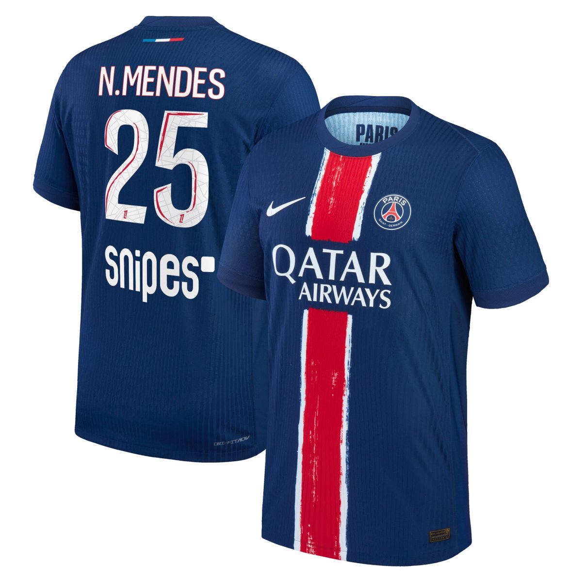 psg nike dri-fit adv home match shirt 2024-25 with n.mendes 25 printing Kits Collection | Shop PSG Gear