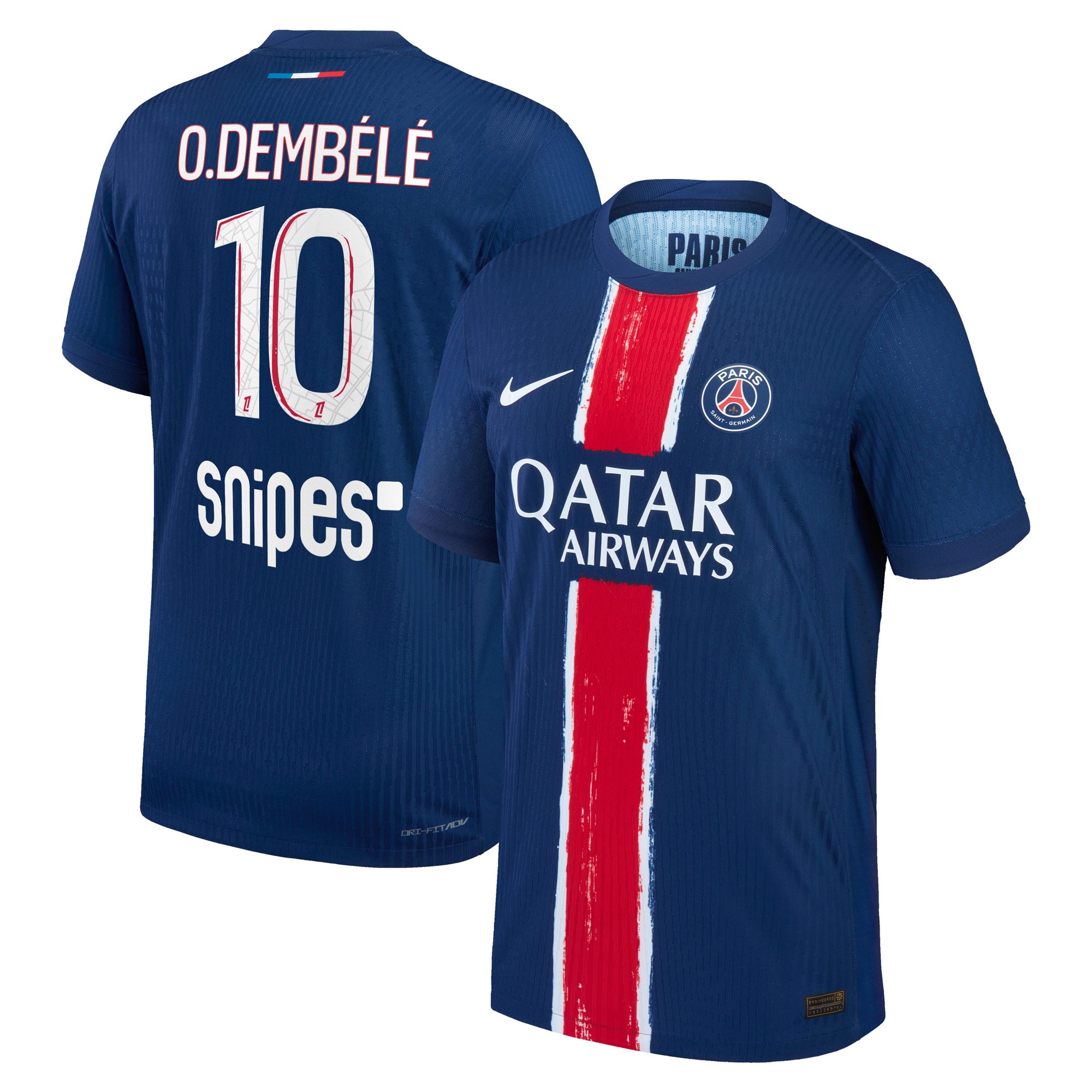 psg nike dri-fit adv home match shirt 2024-25 with o.dembele 10 printing Kits Collection | Shop PSG Gear