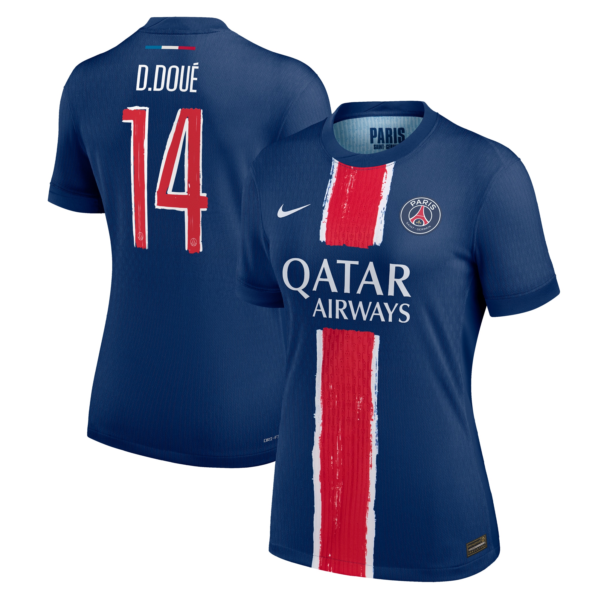 psg nike dri-fit adv home match shirt 2024-25 – womens with cup printing d.doue 14 Kits Collection | Shop PSG Gear