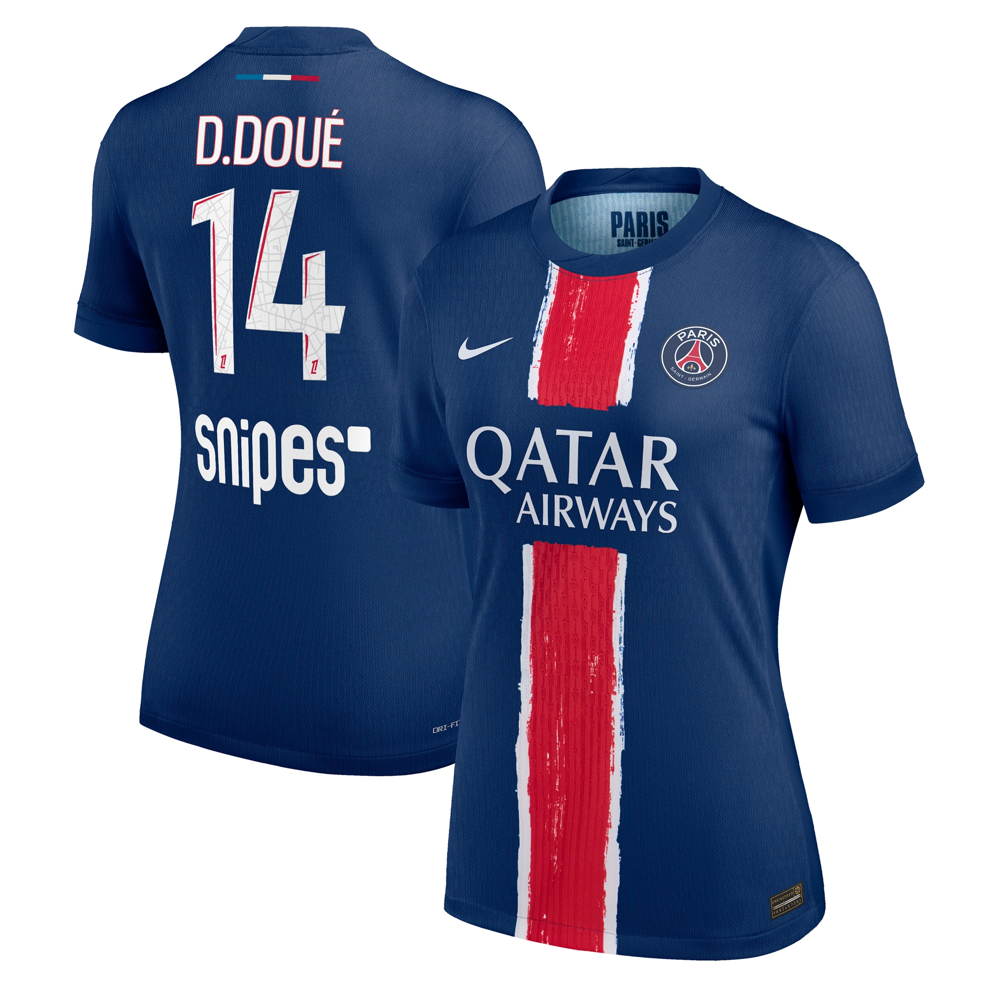 psg nike dri-fit adv home match shirt 2024-25 – womens with d.doue 14 printing Kits Collection | Shop PSG Gear