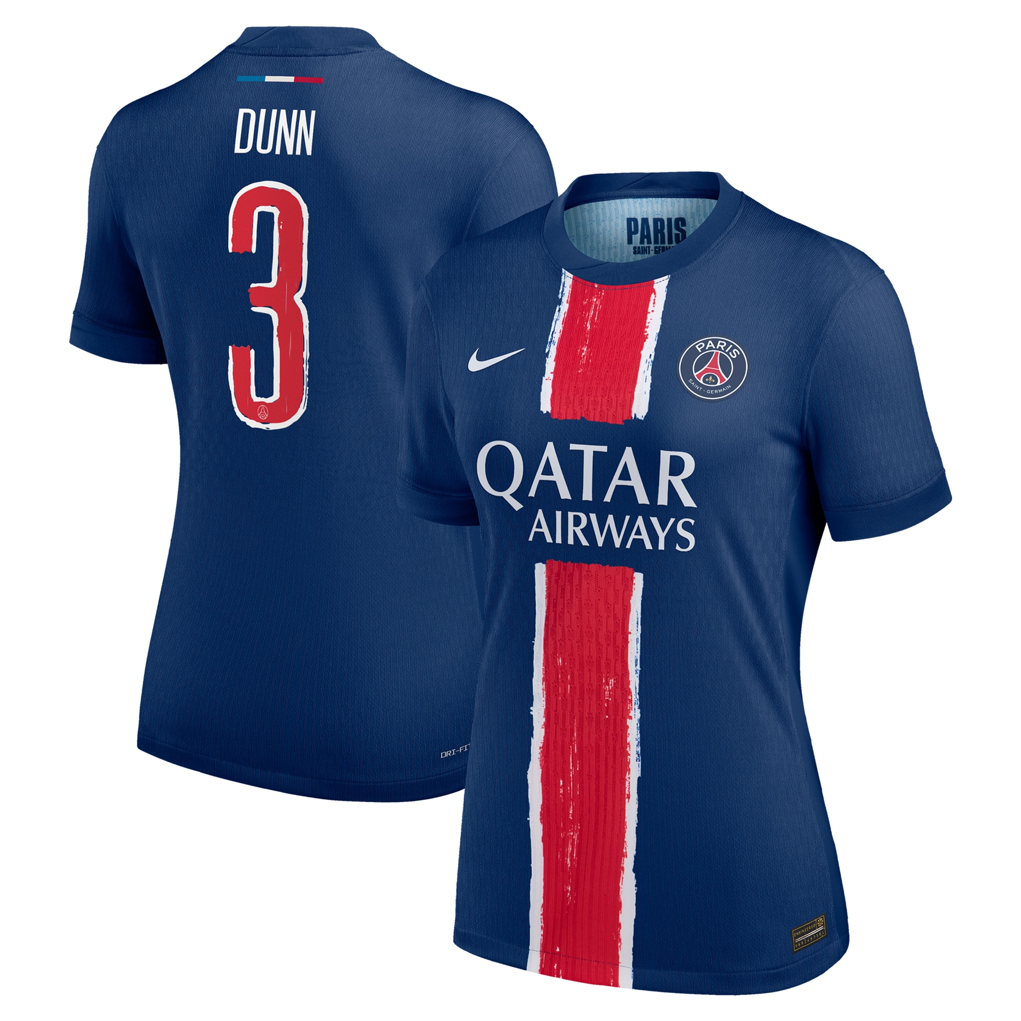 psg nike dri-fit adv home match shirt 2024-25 – womens with dunn 3 printing Kits Collection | Shop PSG Gear