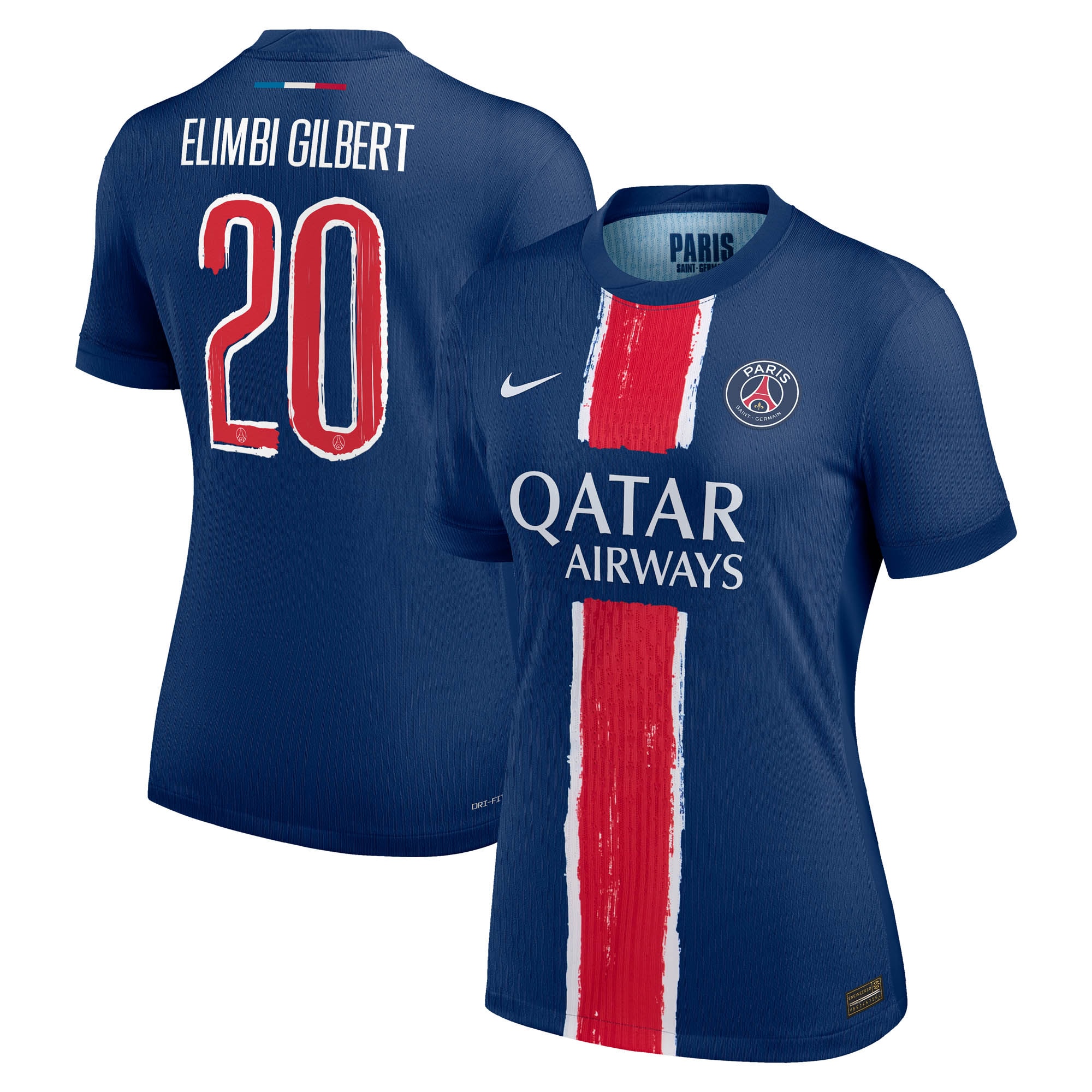 psg nike dri-fit adv home match shirt 2024-25 – womens with elimbi gilbert 20 printing Kits Collection | Shop PSG Gear