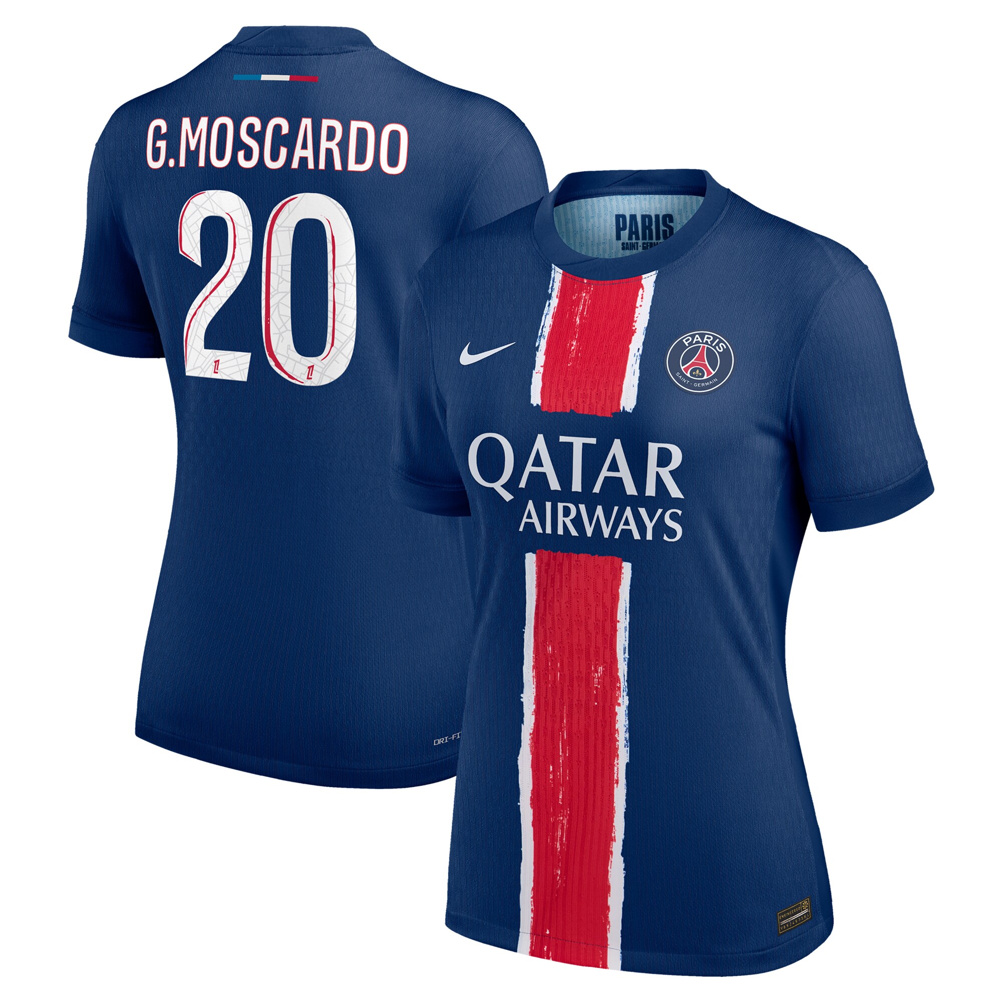 psg nike dri-fit adv home match shirt 2024-25 – womens with g.moscardo 20 printing Kits Collection | Shop PSG Gear