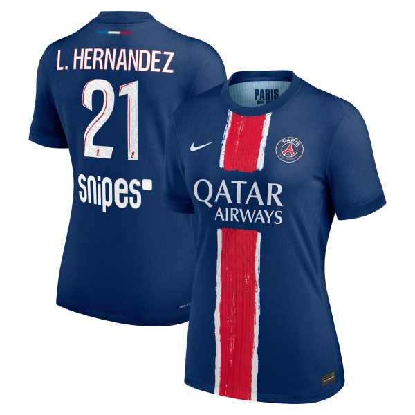 psg nike dri-fit adv home match shirt 2024-25 – womens with l.hernandez 21 printing Kits Collection | Shop PSG Gear