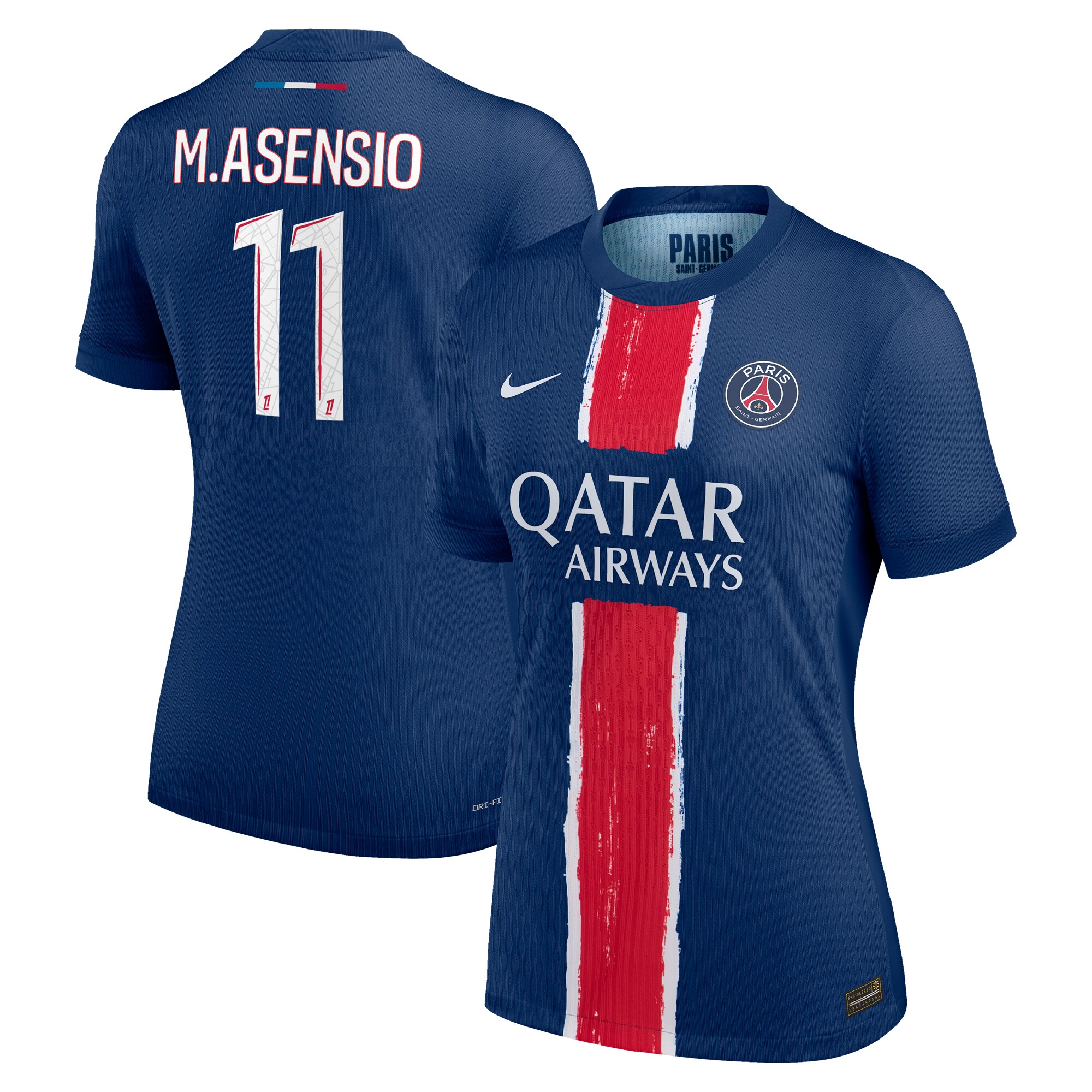 psg nike dri-fit adv home match shirt 2024-25 – womens with m.asensio 11 printing Kits Collection | Shop PSG Gear