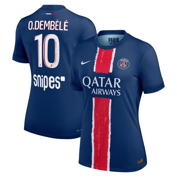 psg nike dri-fit adv home match shirt 2024-25 – womens with o.dembele 10 printing Kits Collection | Shop PSG Gear
