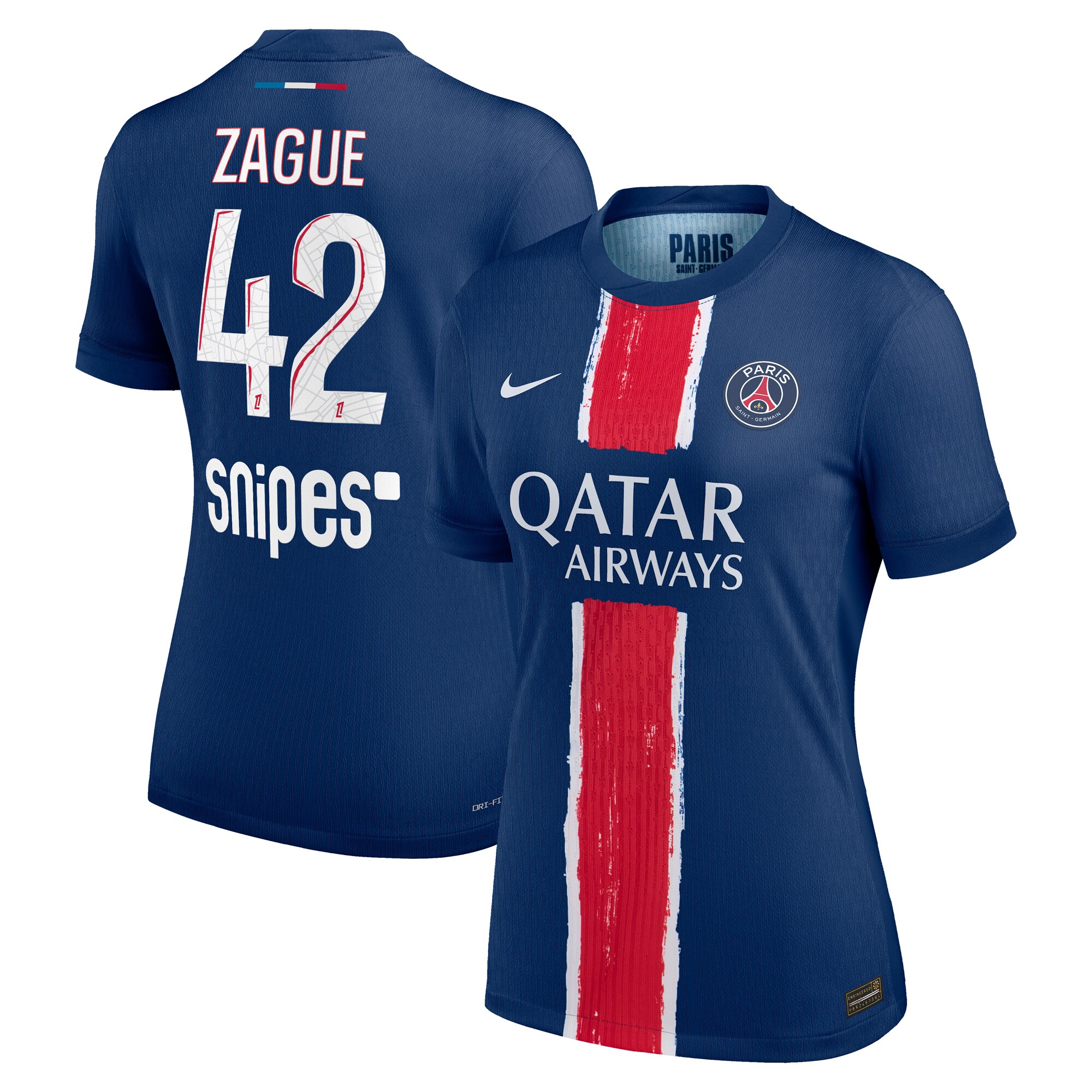 psg nike dri-fit adv home match shirt 2024-25 – womens with zague 42 printing Kits Collection | Shop PSG Gear