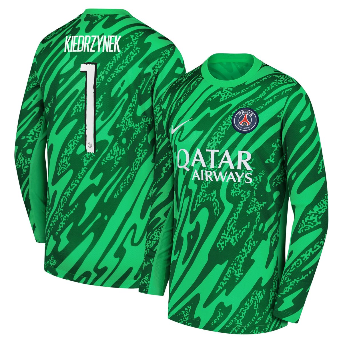 psg nike goalkeeper stadium shirt 2024-25 – kids with kiedrzynek 1 printing Kits Collection | Shop PSG Gear