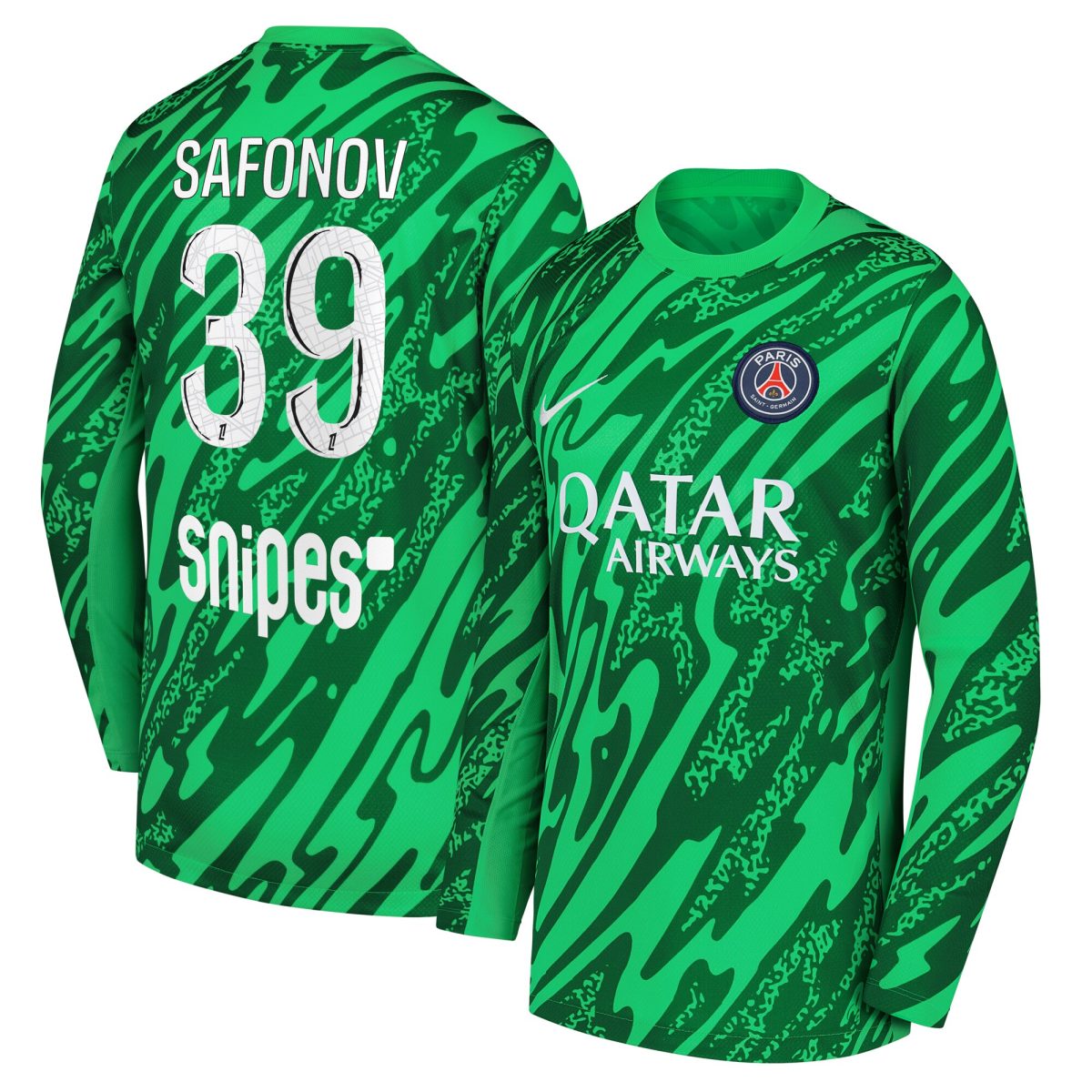 psg nike goalkeeper stadium shirt 2024-25 – kids with safonov 39 printing Kits Collection | Shop PSG Gear