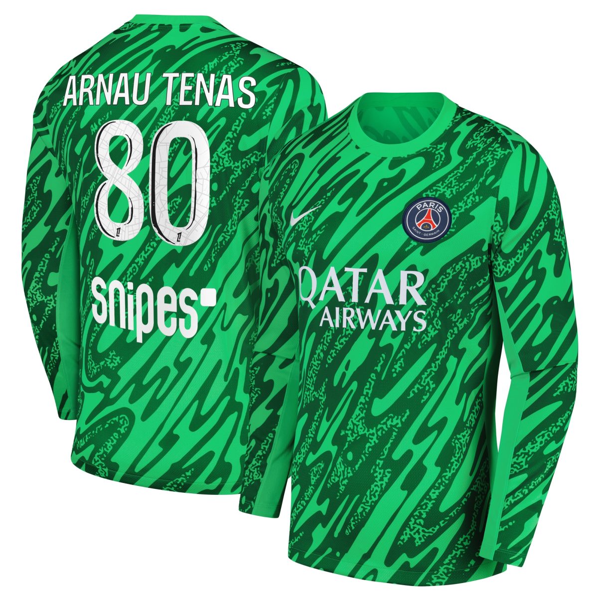 psg nike goalkeeper stadium shirt 2024-25 with arnau tenas 80 printing Kits Collection | Shop PSG Gear