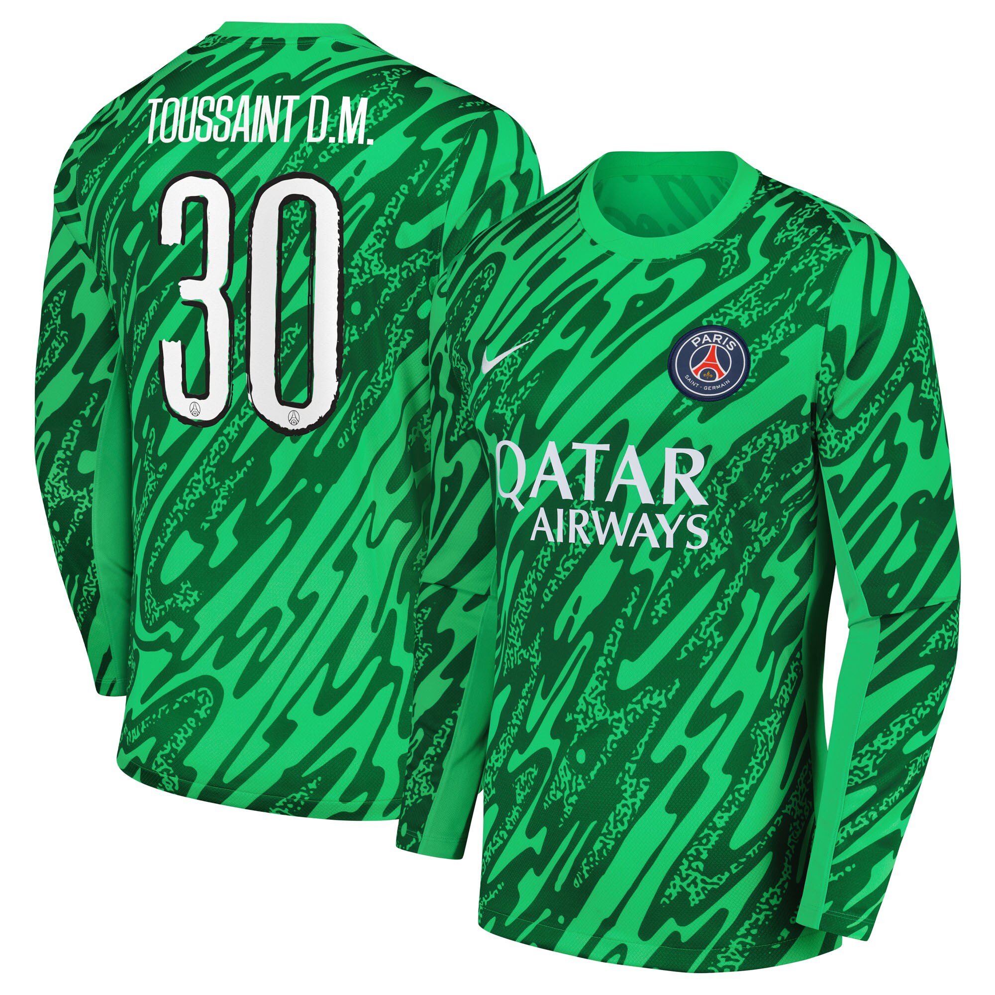 psg nike goalkeeper stadium shirt 2024-25 with toussaint d.m 30 printing Kits Collection | Shop PSG Gear