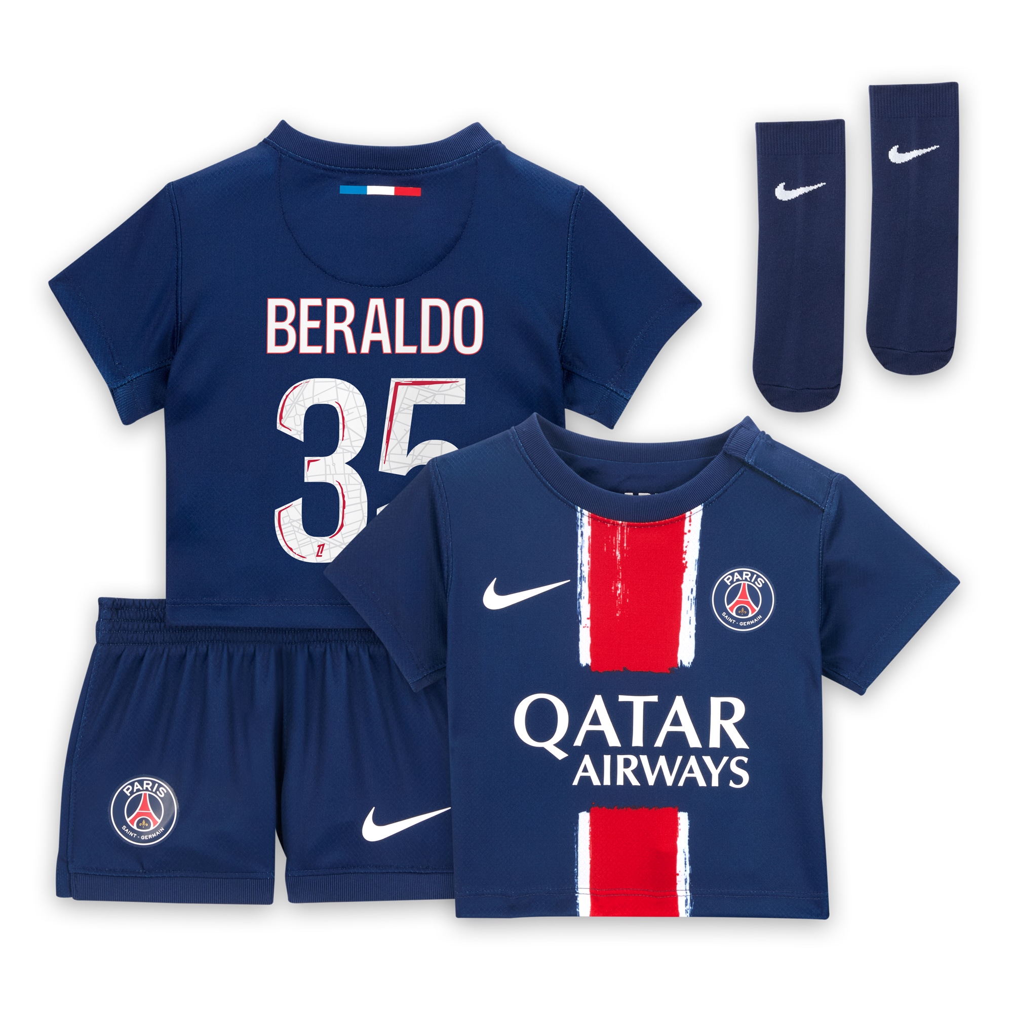 psg nike home mini kit 2024-25 – infants with beraldo 35 printing Kits Collection | Shop PSG Gear