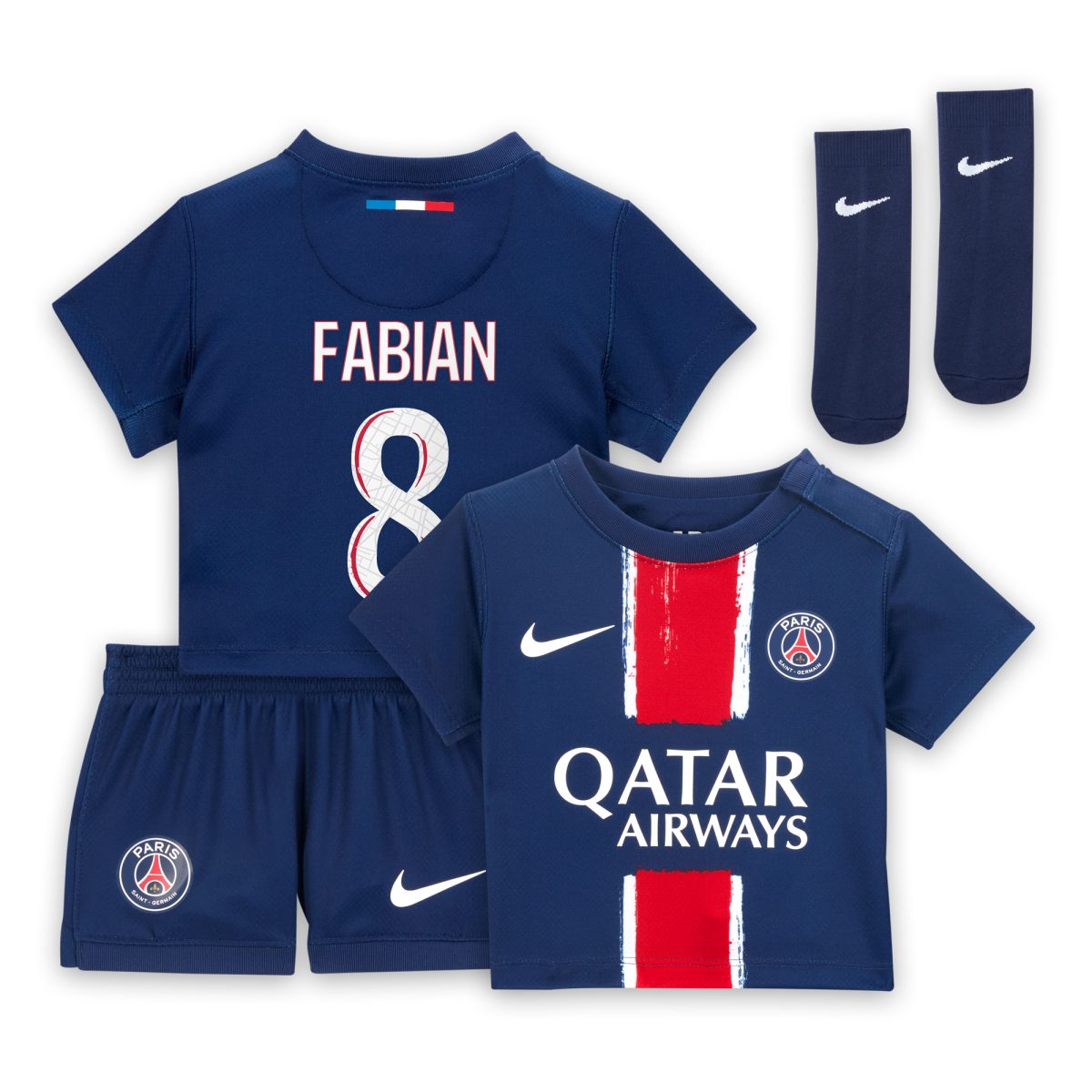 psg nike home mini kit 2024-25 – infants with fabian 8 printing Kits Collection | Shop PSG Gear