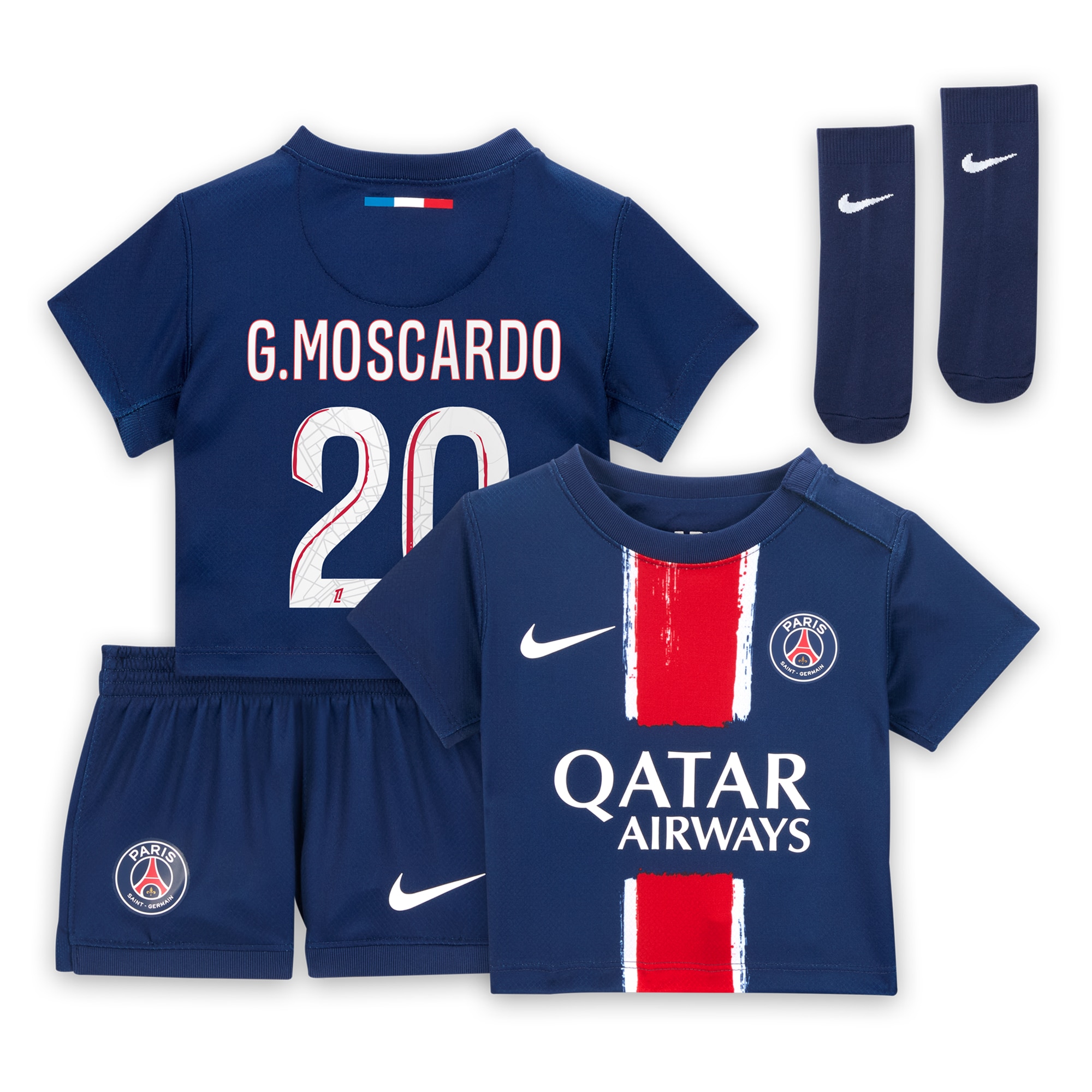 psg nike home mini kit 2024-25 – infants with g.moscardo 20 printing Kits Collection | Shop PSG Gear