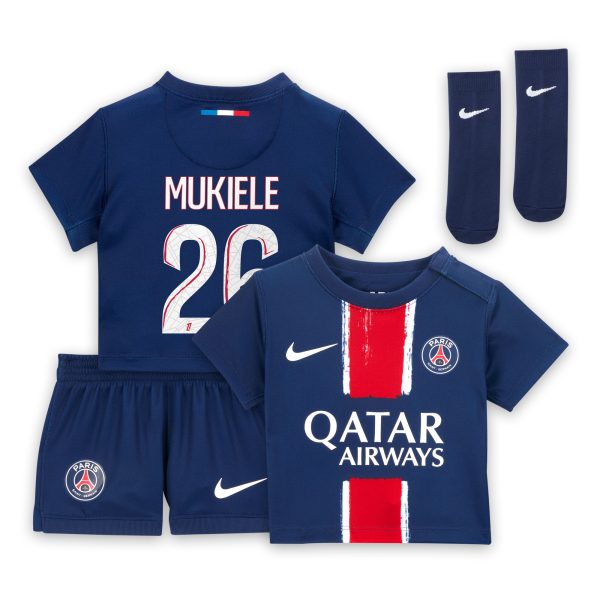 psg nike home mini kit 2024-25 – infants with mukiele 26 printing Kits Collection | Shop PSG Gear