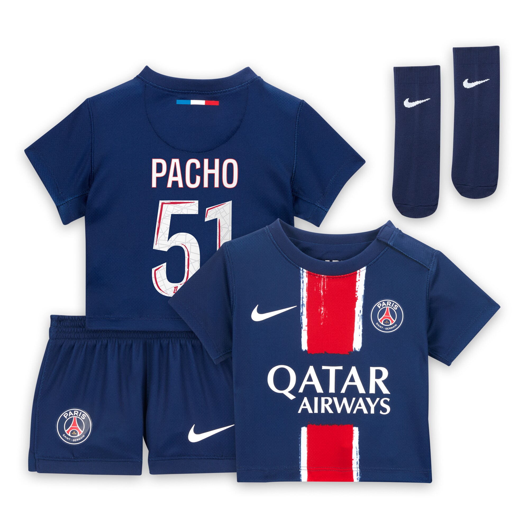 psg nike home mini kit 2024-25 – infants with pacho 51 printing Kits Collection | Shop PSG Gear