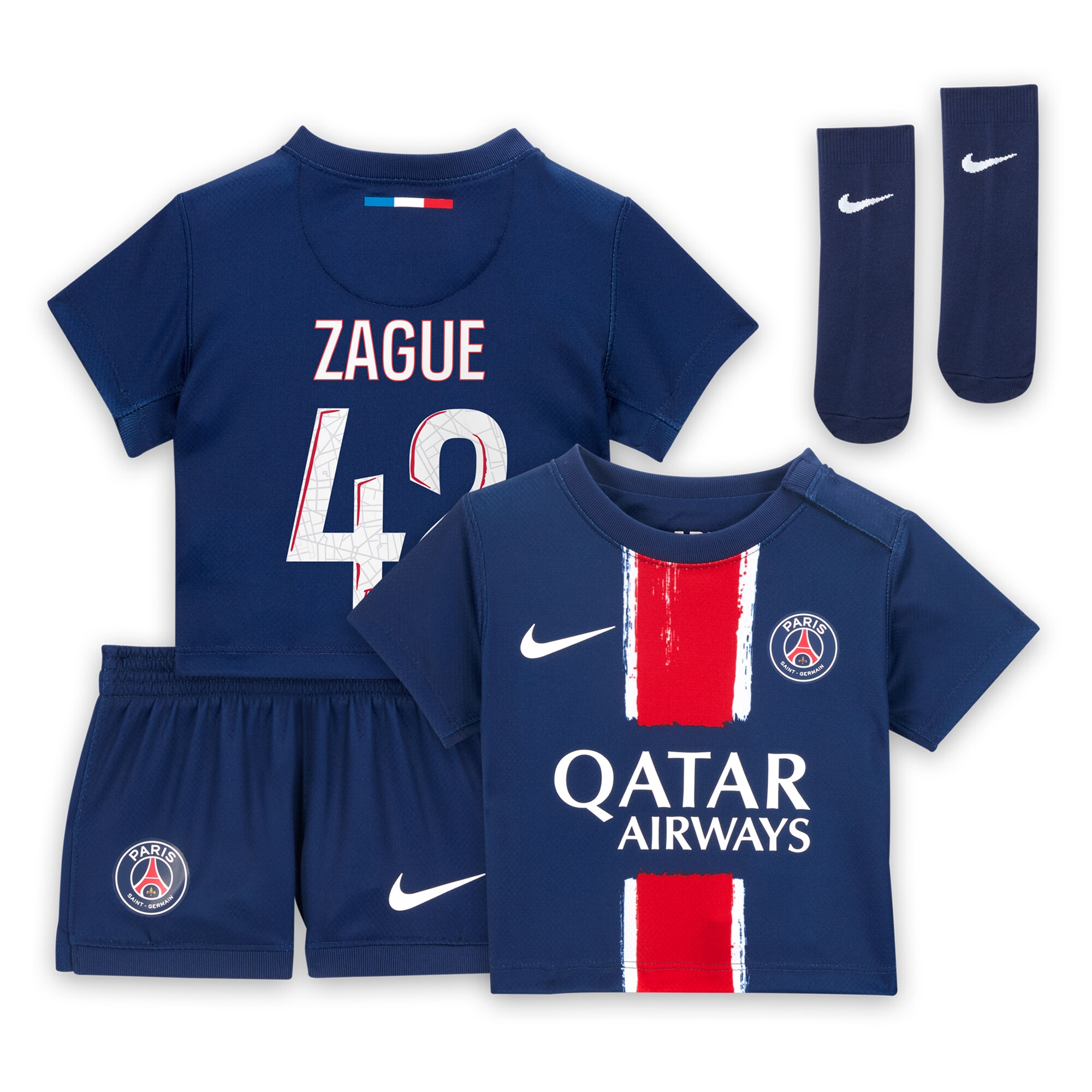 psg nike home mini kit 2024-25 – infants with zague 42 printing Kits Collection | Shop PSG Gear