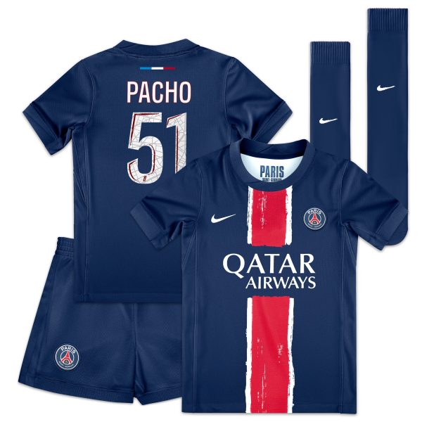 psg nike home mini kit 2024-25 – little kids with pacho 51 printing Kits Collection | Shop PSG Gear