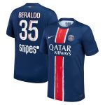 psg nike home stadium shirt 2024-25 – kids with beraldo 35 printing Kits Collection | Shop PSG Gear