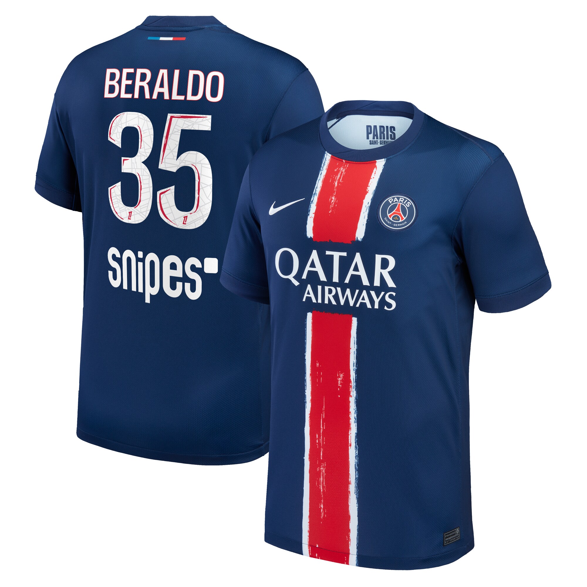 psg nike home stadium shirt 2024-25 – kids with beraldo 35 printing Kits Collection | Shop PSG Gear