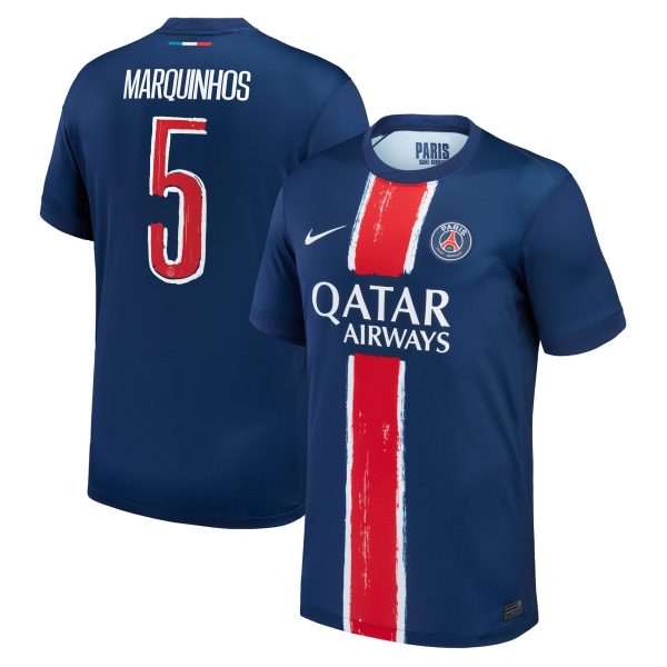 psg nike home stadium shirt 2024-25 – kids with cup printing marquinhos 5 Kits Collection | Shop PSG Gear