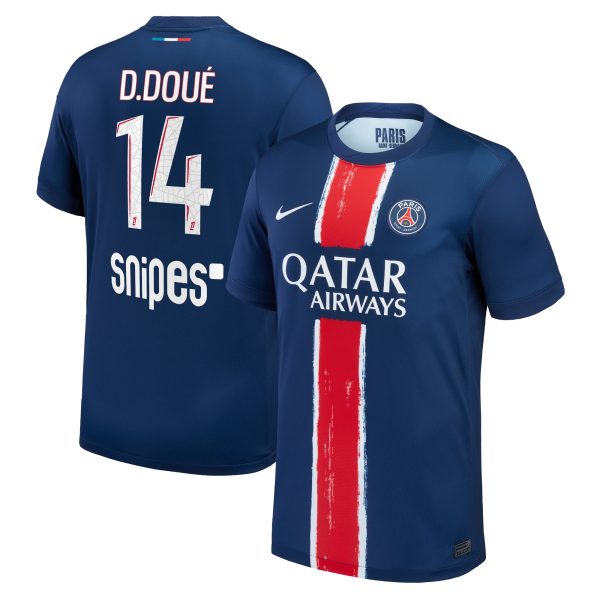 psg nike home stadium shirt 2024-25 – kids with d.doue 14 printing Kits Collection | Shop PSG Gear