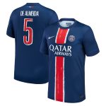 psg nike home stadium shirt 2024-25 – kids with de almeida 5 printing Kits Collection | Shop PSG Gear