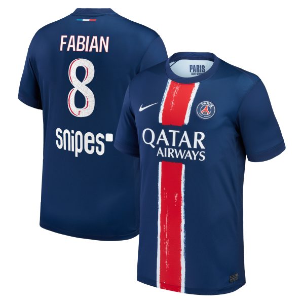 psg nike home stadium shirt 2024-25 – kids with fabian 8 printing Kits Collection | Shop PSG Gear