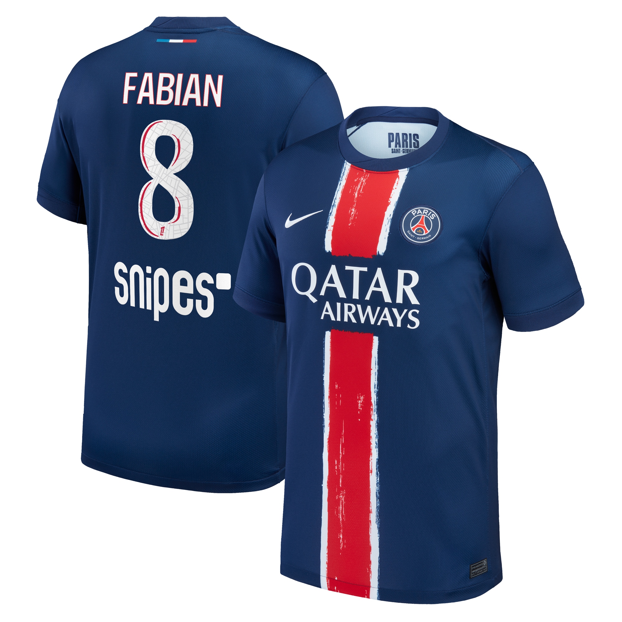 psg nike home stadium shirt 2024-25 – kids with fabian 8 printing Kits Collection | Shop PSG Gear