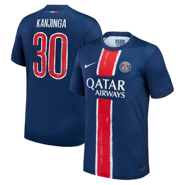 psg nike home stadium shirt 2024-25 – kids with kanjinga 30 printing Kits Collection | Shop PSG Gear