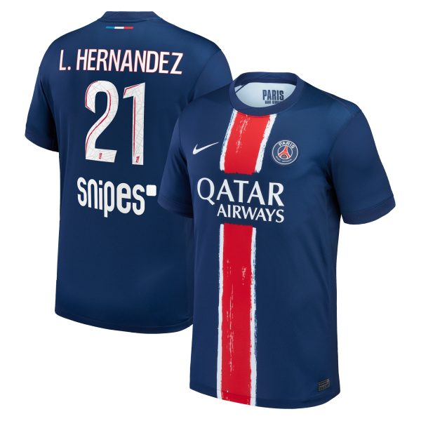 psg nike home stadium shirt 2024-25 – kids with l.hernandez 21 printing Kits Collection | Shop PSG Gear