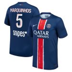 psg nike home stadium shirt 2024-25 – kids with marquinhos 5 printing Kits Collection | Shop PSG Gear