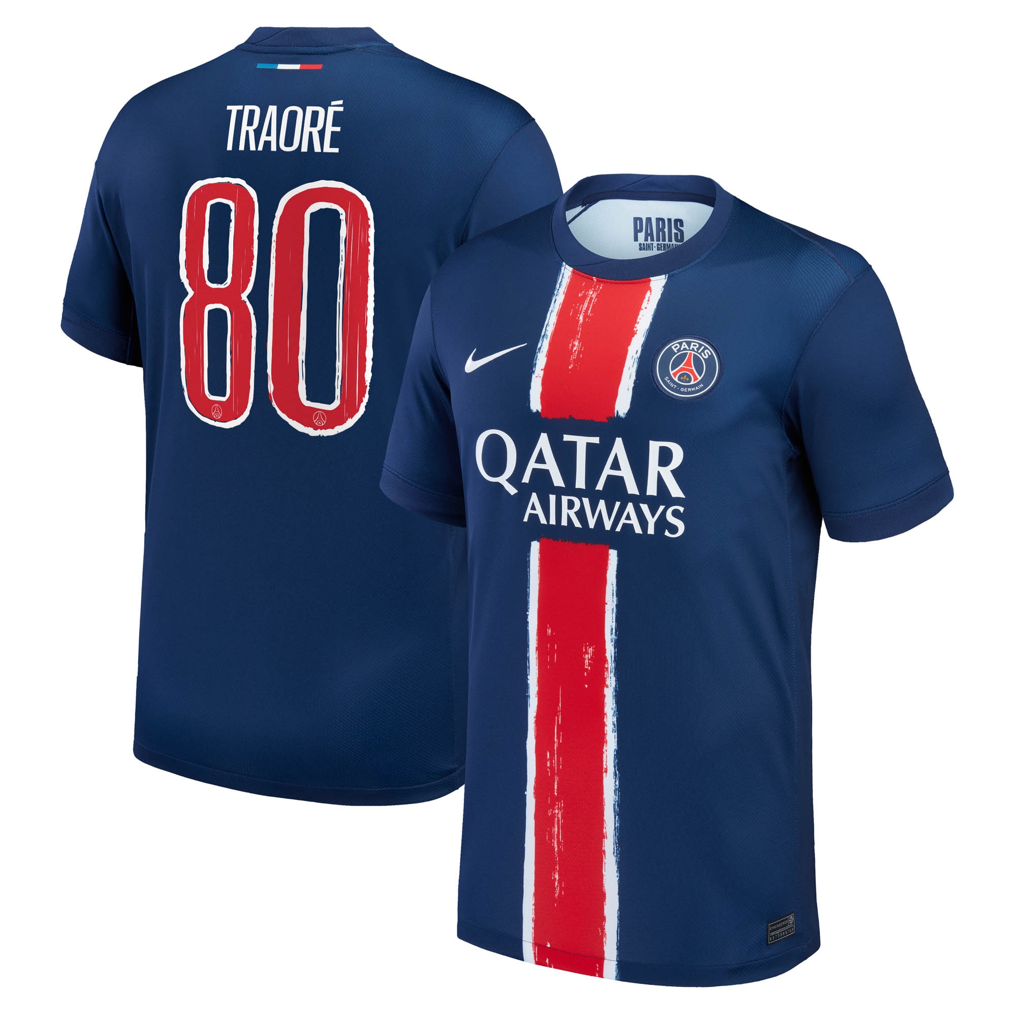psg nike home stadium shirt 2024-25 – kids with traore 80 printing Kits Collection | Shop PSG Gear
