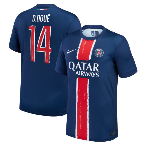 psg nike home stadium shirt 2024-25 with cup printing d.doue 14 Kits Collection | Shop PSG Gear
