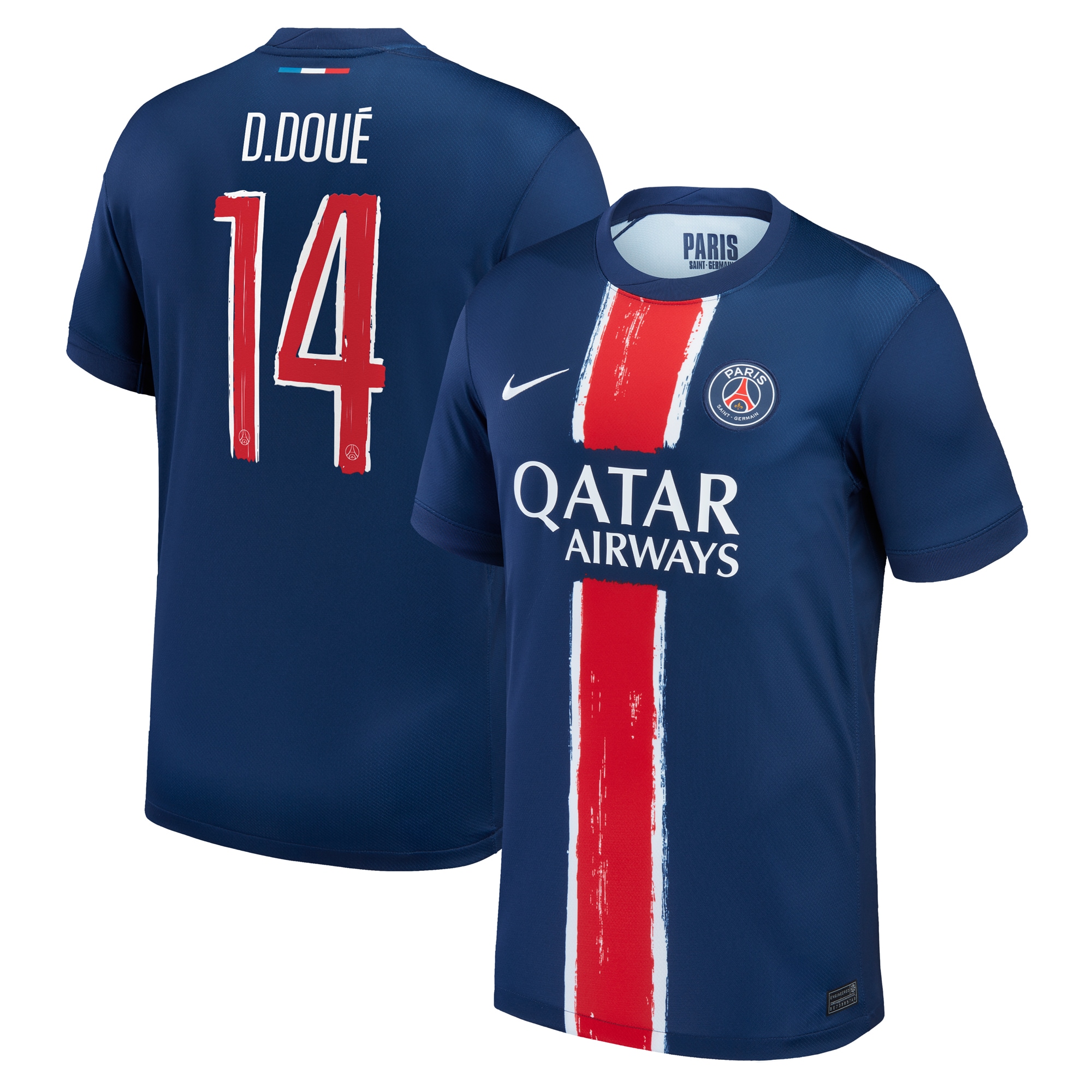 psg nike home stadium shirt 2024-25 with cup printing d.doue 14 Kits Collection | Shop PSG Gear