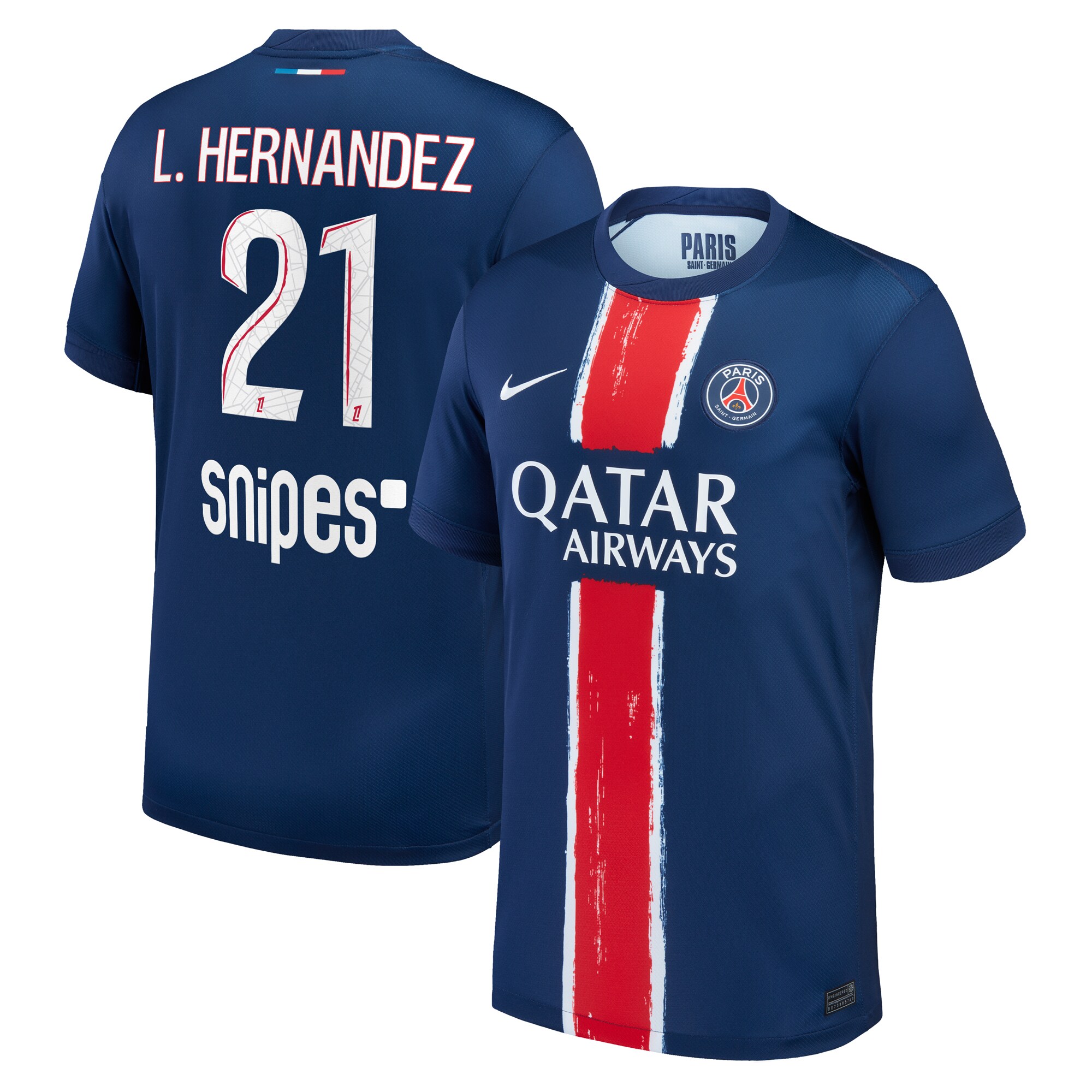 psg nike home stadium shirt 2024-25 with l.hernandez 21 printing Kits Collection | Shop PSG Gear