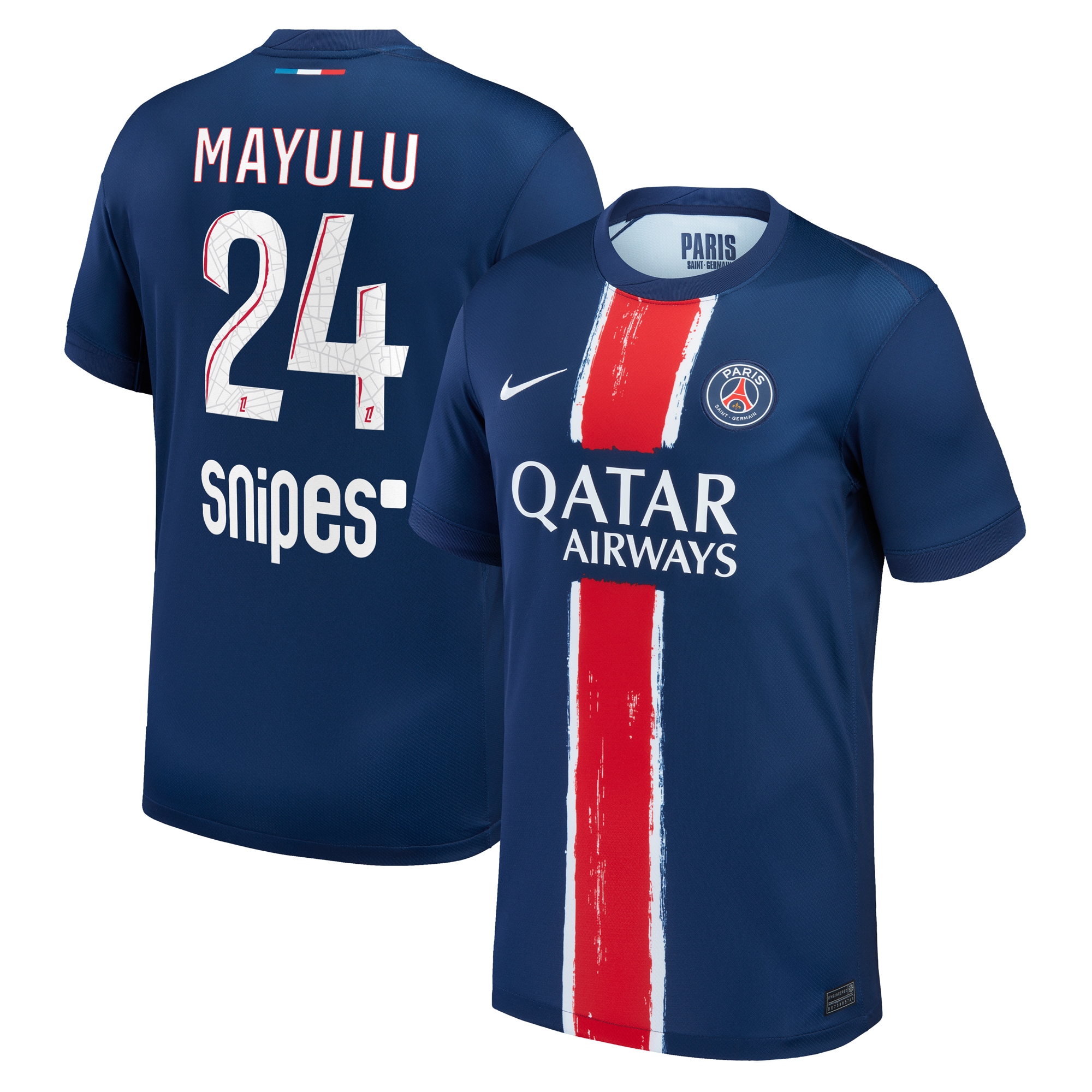 psg nike home stadium shirt 2024-25 with mayulu 24 printing Kits Collection | Shop PSG Gear