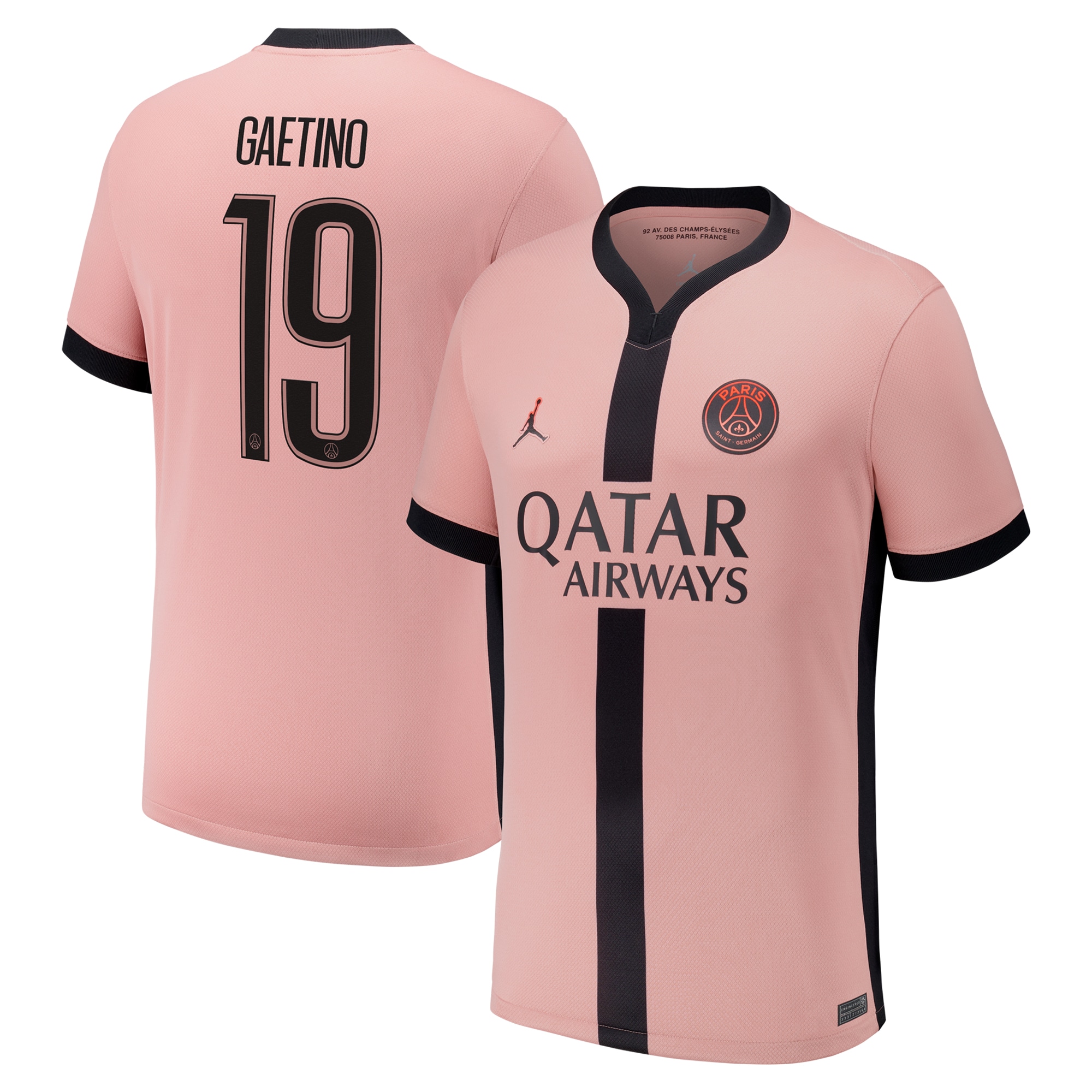 psg x jordan third stadium shirt 2024-25 with gaetino 19 printing Kits Collection | Shop PSG Gear