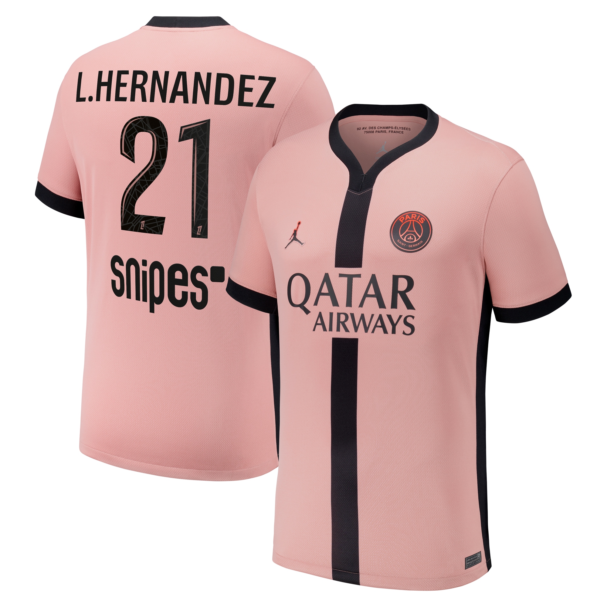 psg x jordan third stadium shirt 2024-25 with l.hernandez 21 printing Kits Collection | Shop PSG Gear