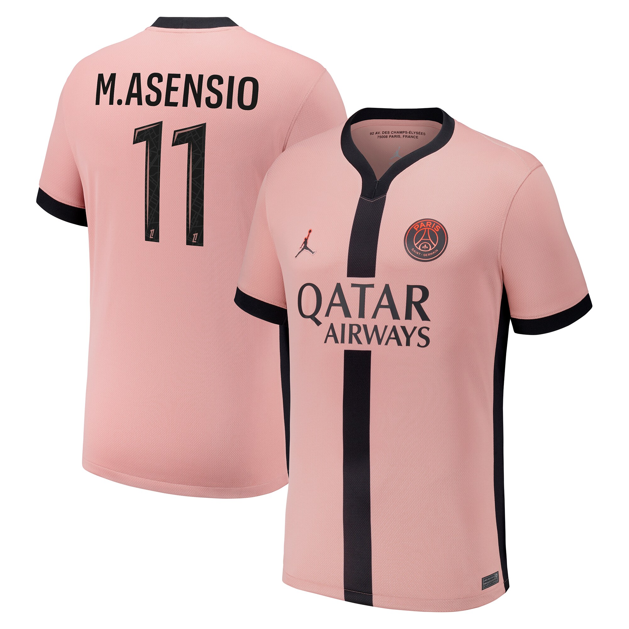 psg x jordan third stadium shirt 2024-25 with m.asensio 11 printing Kits Collection | Shop PSG Gear
